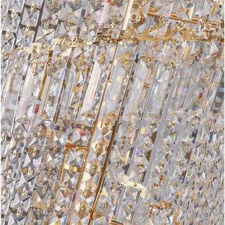 Crystal and Gold Luxury Cascading Staircase Chandelier