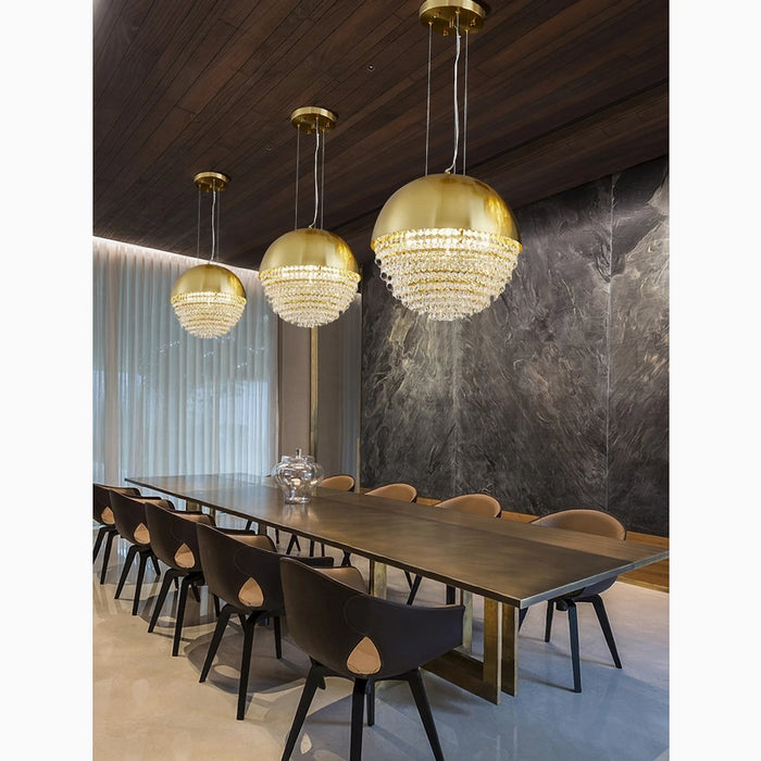 MIRODEMI Sestri Levante Stunning Gold Crystal Ball Chandelier For Dining Room