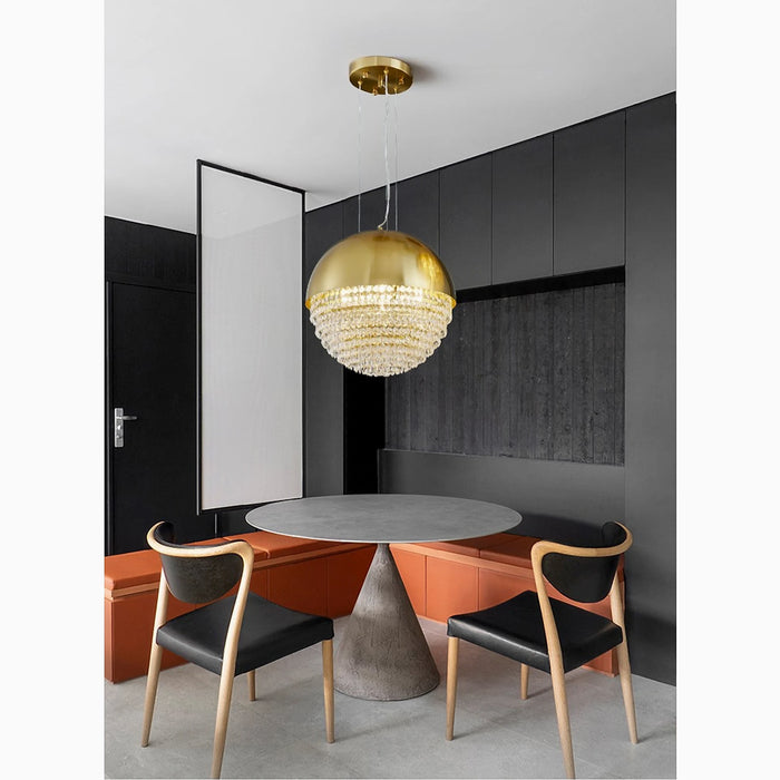 MIRODEMI® Sestri Levante | Stunning Gold Crystal Ball Chandelier