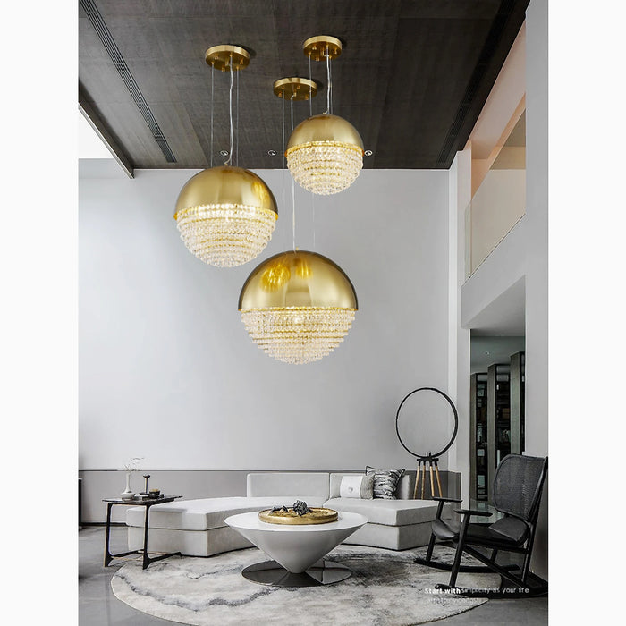 MIRODEMI Sestri Levante Stunning Gold Crystal Ball Chandelier For Luxury Home Decoration