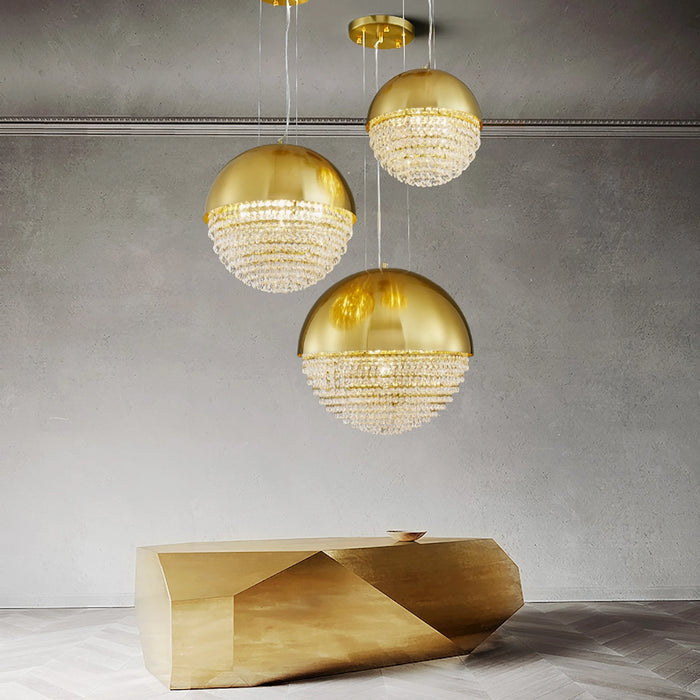 MIRODEMI Sestri Levante Stunning Gold Crystal Ball Chandelier For Lux Interior
