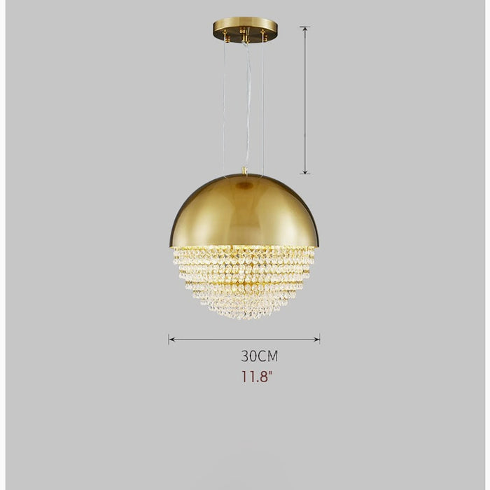 MIRODEMI Sestri Levante Stunning Gold Crystal Ball Chandelier Lampshade Size