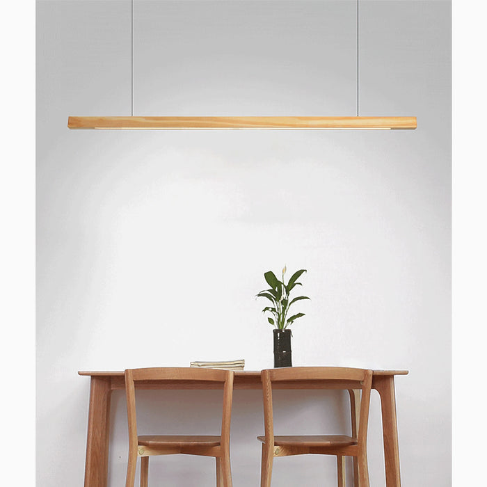 MIRODEMI® Tournefort | Natural Wood Linear Bar Chandelier for Dining Room, Kitchen