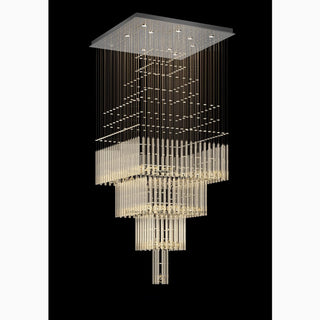 Tourrette-Levens | Modern Crystal LED Ceiling Chandelier with Square Base