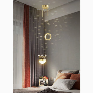 Modern Nordic Bedside Stars Design Pendant Lamp from Mirodemi in Gold Color