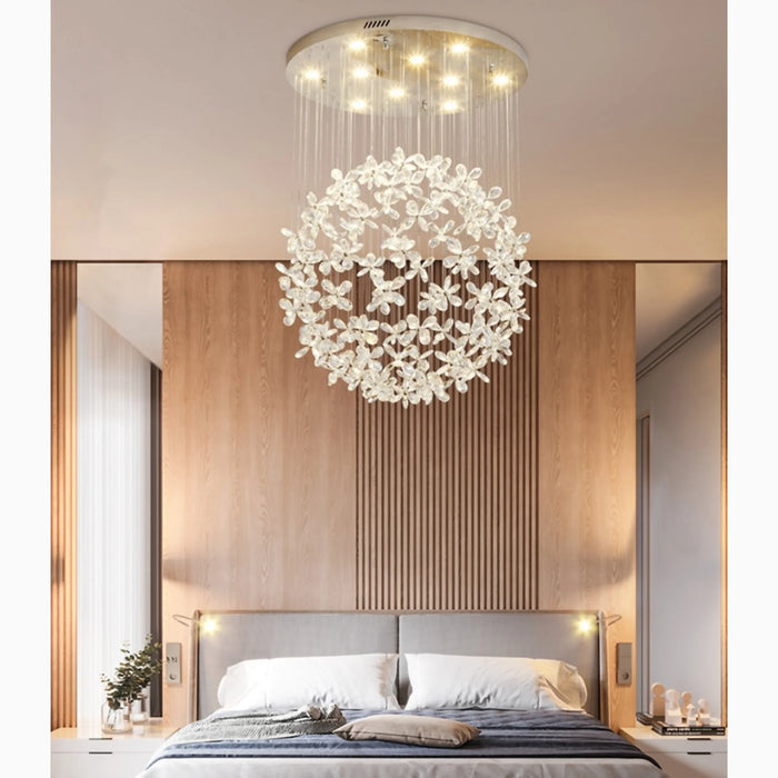 MIRODEMI® Vallauris | Exceptional Butterfly Crystal Globe Chandelier D23.6*H63" / warm light (3000K)