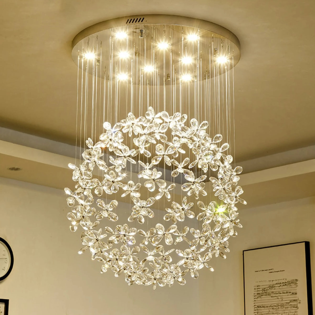 Modern crystal ceiling chandelier for the living room