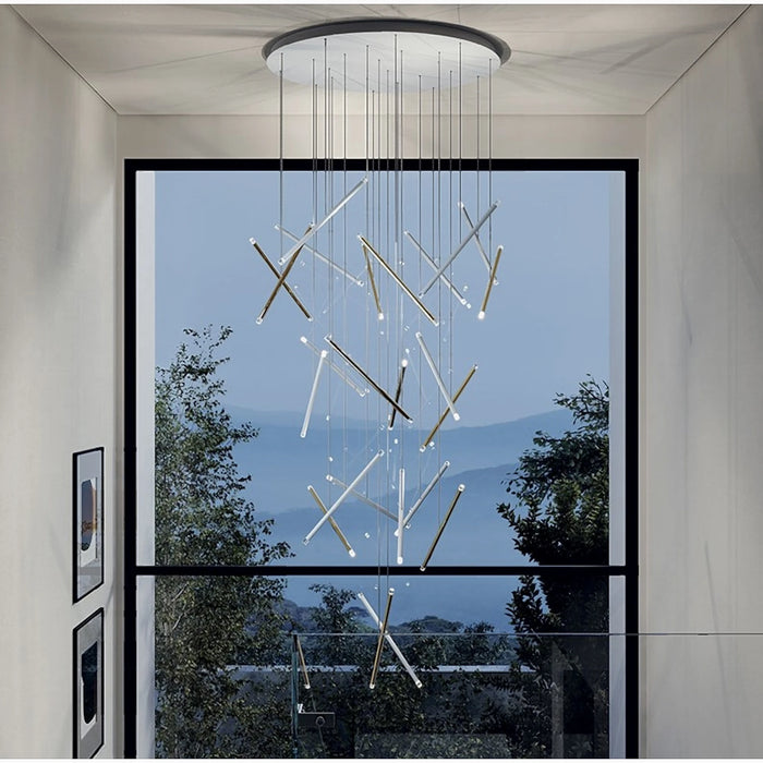 MIRODEMI® Villars-sur-Var Long Gold/Chrome/Black Staircase Lighting with Customizable Design