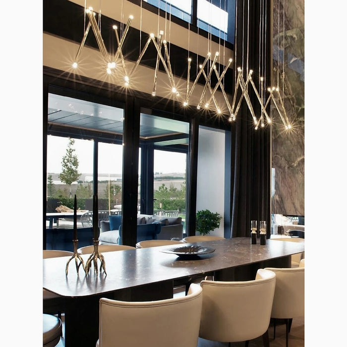 MIRODEMI® Villars-sur-Var Long Gold/Chrome/Black Kitchen Lighting 18 Lights / Cool Light, Dimmable / Gold