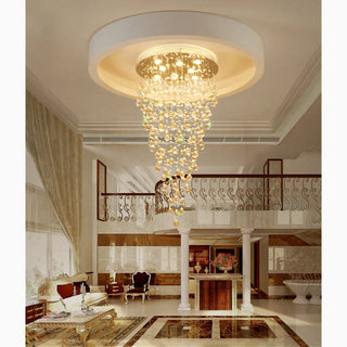 MIRODEMI® Le Tignet | Creative Large Raindrops Crystal Chandelier Warm Light / 3 Bulbs / Dia11.8xH27.5" / Dia30.0xH70.0cm