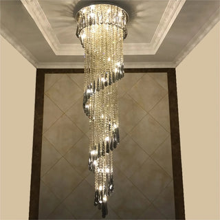 MIRODEMI® Villeneuve-Loubet Cascade | Smoke Gray Modern Crystal Chandelier 19.7'' / Warm Light / Dimmable