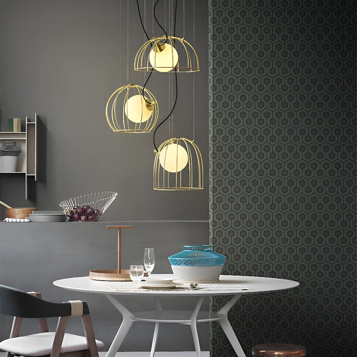 Malaussène | Post Modern Iron Cage Chandelier For Kitchen