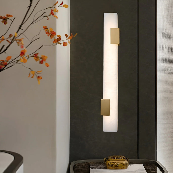 Marble|LED|Futuristic|White|Gold|Elegant|Luxury|Modern|Sconce