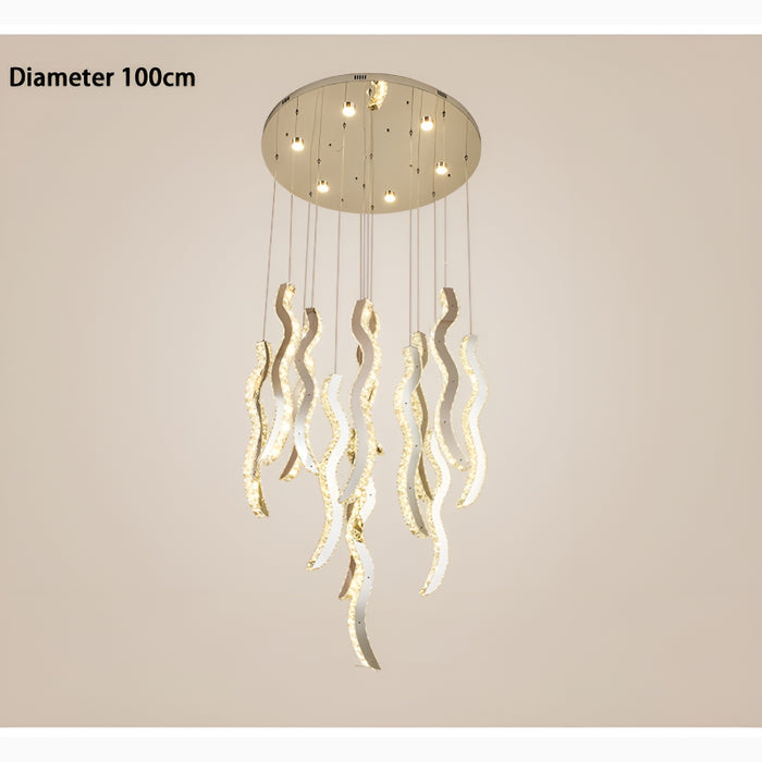 Menaggio | Golden Crystal Wave Light Fixture 