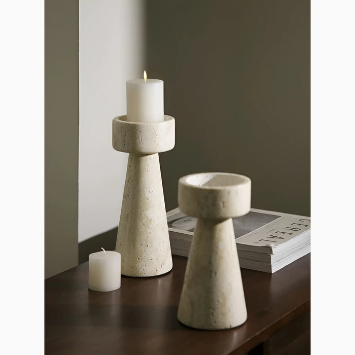 Marble|Minimalistic|Candle|Holder|Living|Dining|Bedroom|Elegant|Beige