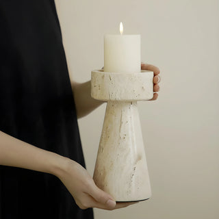 Decor for bedroom|Candle Holder|Minimalistic|Travertine