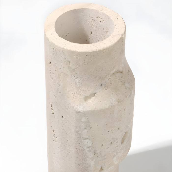 MIRODEMI Minimalistic Long Stone Vase for Home Decor | Stone vase decor | Luxury stone decor | Stone texture | Sleek decor vase 