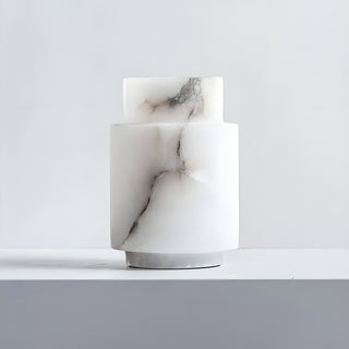 Minimalist Marble Column Vase | Elegant Decorative Pillar | Sophisticated Natural Stone Accent | Luxury Home Decor