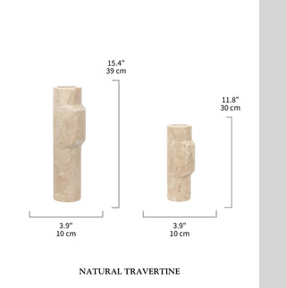 MIRODEMI High-Quality Travertine Vase for Classic Home Decor | travertine home accent | Luxurious texture and style | travertine finish touch | Elegant decor vase