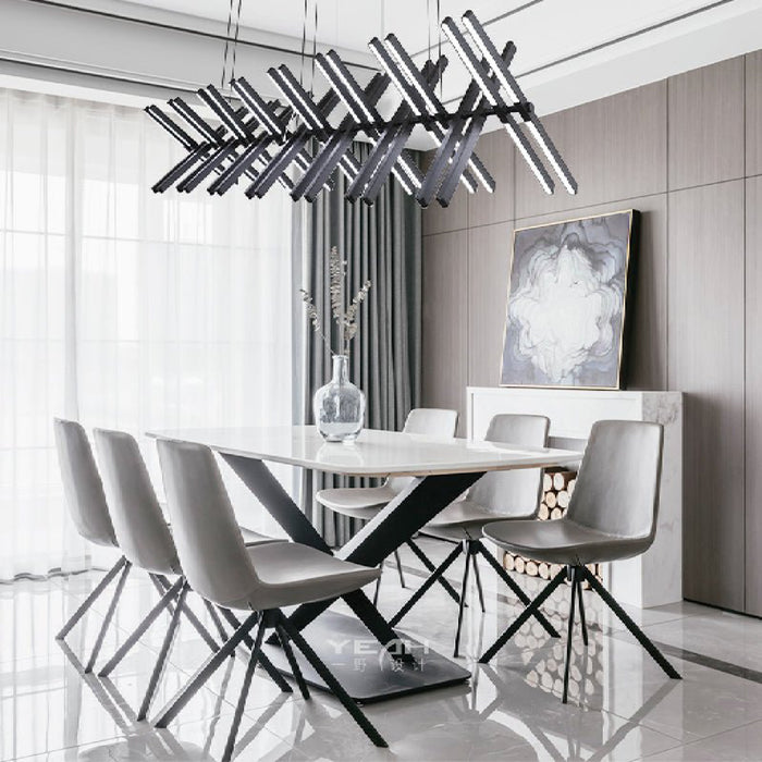 Mirodemi Acquaformosa Black/White Art Minimalistic LED Pendant Chandelier For Living Room and Hall Decor