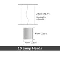 Mirodemi Acquaformosa Black/White Art Minimalistic LED Pendant Chandelier 10 Lamps