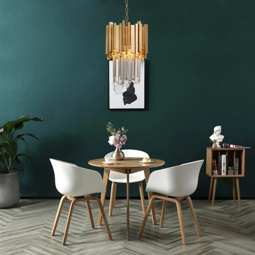 MIRODEMI Positano Gold Crystal Chandelier for Dining Area