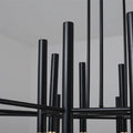 Solothurn | Strict Minimalistic Nordic Black Gold Metal Chandelier 12 16 18 24 Lights Bedroom Living Room Hall Lobby Dining Room Kitchen 