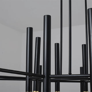 Solothurn | Strict Minimalistic Nordic Black Gold Metal Chandelier 12 16 18 24 Lights Bedroom Living Room Hall Lobby Dining Room Kitchen 