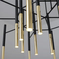 Solothurn | Strict Minimalistic Nordic Black Gold Metal Chandelier 12 16 18 24 Lights Bedroom Living Room Hall Lobby Dining Room Kitchen 