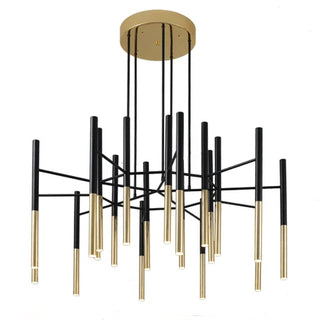 Solothurn | Strict Minimalistic Nordic Black Gold Metal Chandelier 12 16 18 24 Lights Bedroom Living Room Hall Lobby Dining Room Kitchen 