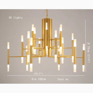 Mirodemi® Zelbio | Gold/Black Chandelier for Living Room