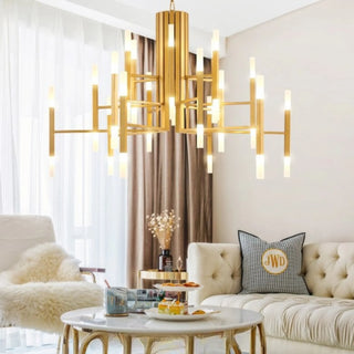 Mirodemi® Zelbio | Gold/Black LED Chandelier for Living Room