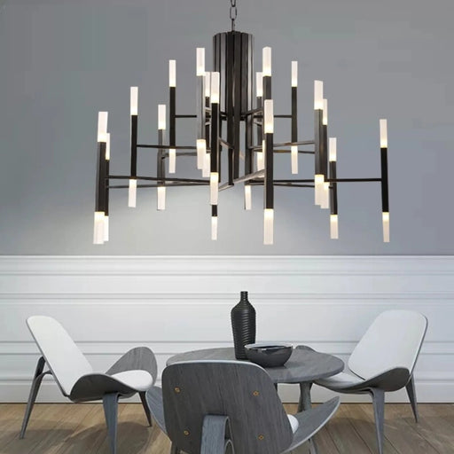 Mirodemi® Zelbio | Gold/Black Postmodern LED Chandelier for Dining Room