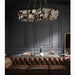 Grey|Hanging|Iron|LED|Chandelier|Living|Bedroom|Pendant|Postmodern