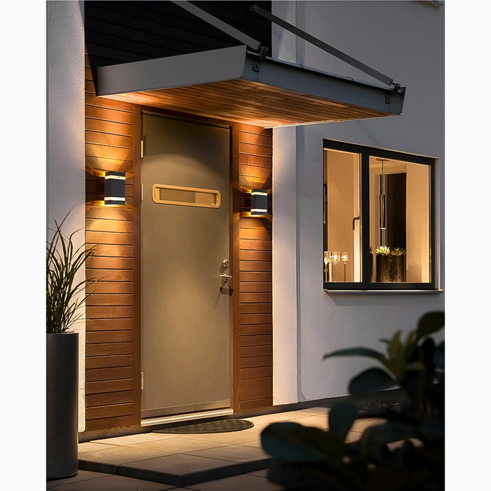 Aluminum|Outdoor|Waterproof|LED|Wall|Mounted|Villa|Yard|Garden|Black|Minimalistic