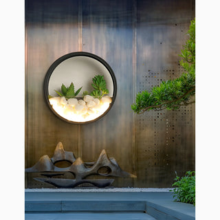 Imitation|Plant|Stone|Outdoor|Waterproof|Modern|Art|LED|Round