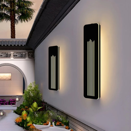 Black|Aluminum|Outdoor|Porch|Garden|Yard|Wall|Sconce|Waterproof