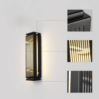 Black|Outdoor|Modern|Chinese|Waterproof|Wall|Lamp|Sconce|LED|Garden|Patio|Porch