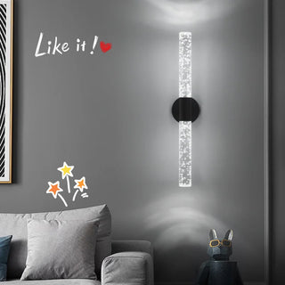 Black|Tube|LED|Wall|Lamp|Sconce|Bedside|Crear|Bubbles|Elegant