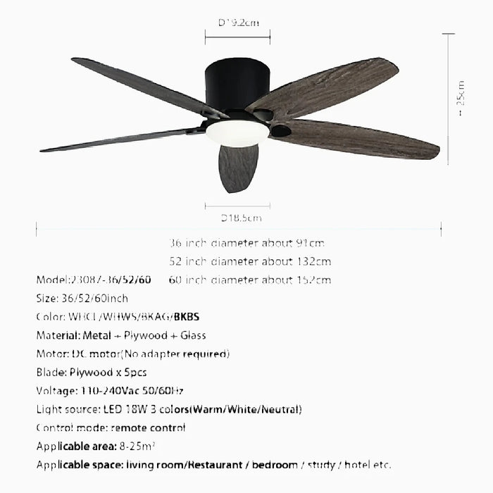 Bargagli | Fashion Ceiling Fan with Lamp and Remote Control