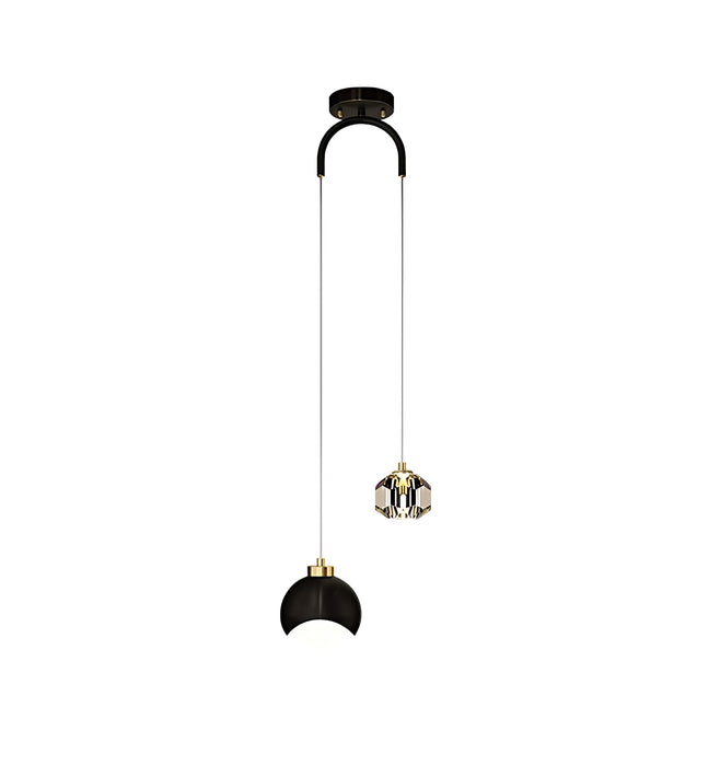 MIRODEMI® Caille Gold/Black Ball Shape Lamp for Bedroom