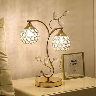 Crystal|Glass|Silver|Gold|Table|Lamp|Light|Desk|Bedside|Bedroom|Elegant|Luxury