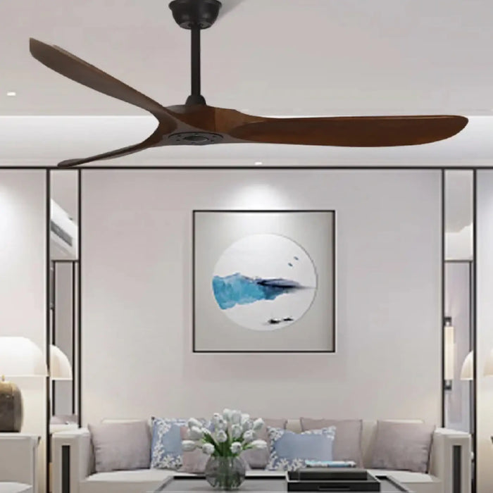 Decorative Led Light Dark Wood Ceiling Fan With Remote Control | 42"