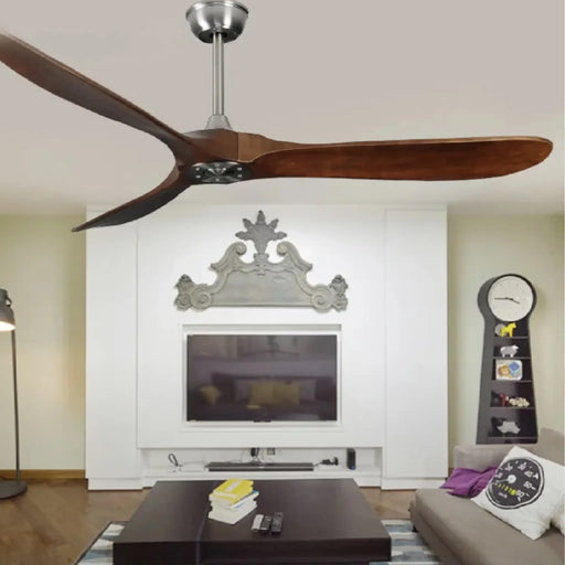 Decorative Led Light Black Wood Ceiling Fan With Remote Control | 42"