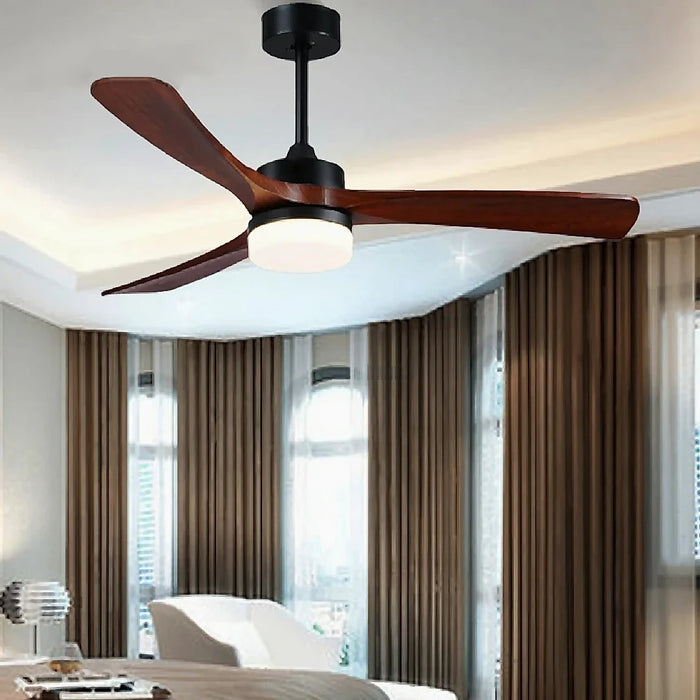 Barga | 60" European Styled Ceiling Fan with Lamp, Solid Wood and Remote Control