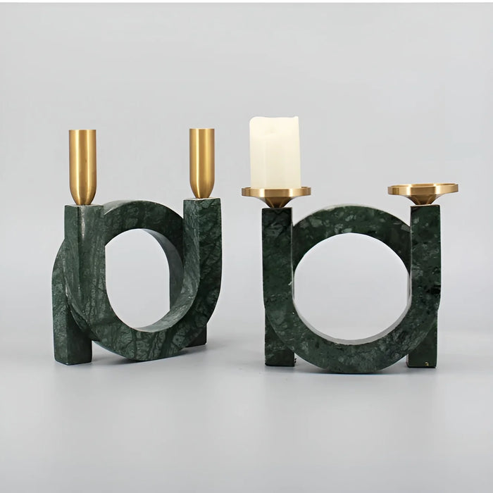 Marble|Gold|Candle|Holder|Nordic|Scandinavian|Green