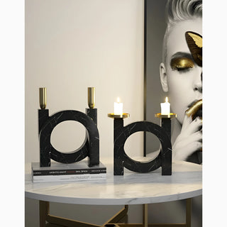 Marble|Gold|Candle|Holder|Nordic|Scandinavian|Black