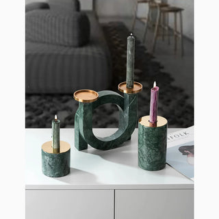 Marble|Gold|Candle|Holder|Nordic|Scandinavian|Green