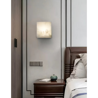 Marble|Cube|White|Wall|Lamp|Sconce|Elegant|Modern|Luxury