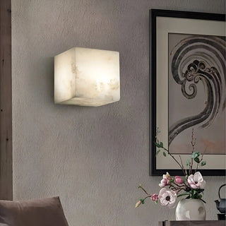 Marble|Cube|White|Wall|Lamp|Sconce|Elegant|Modern|Luxury